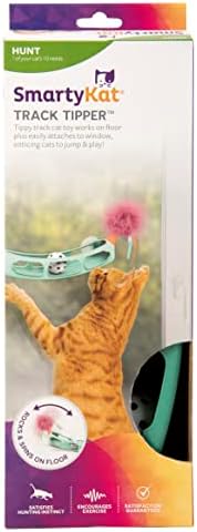 SmartyKat Track Tipper Ball Track Cat Toy w/Suction Cup, Works on Floors & Windows - Blue, One Size