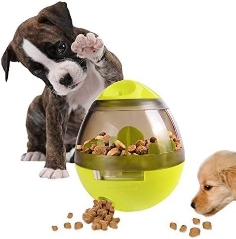 Tumbler Pet Toy, Automatic Pet Slow Feeder Treat Ball, Cat Dog Toy for Pet Increases IQ Interactive, Adjustable Treat Dog Ball Dispensing Dog Toys(Green)