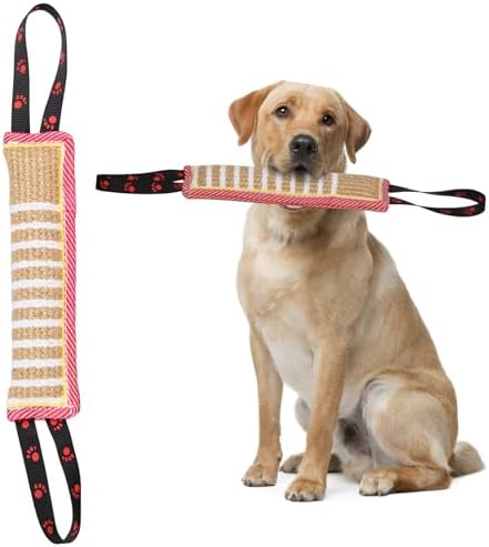 DGSL Dog Tug Toy Dog Bite Jute Pillow Pull Toy for Small and Medium Dogs
