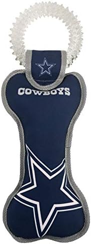 Pets First NFL Dallas Cowboys Dental Dog TUG Toy with Squeaker. Tough PET Toy for Healthy Fun, Teething & Cleaning Pet's Teeth & Gum., one Size, DAL-3310