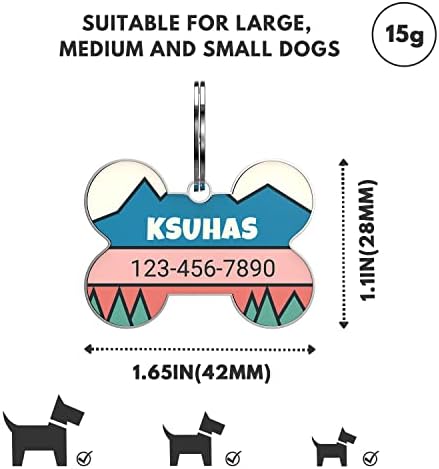 QR Code Dog Tag -On Pet ID Name Tag for Dogs, Cats & Horses – Custom Personalized Noiseless Tag with Jingle-Free Fit & Online Profile Display