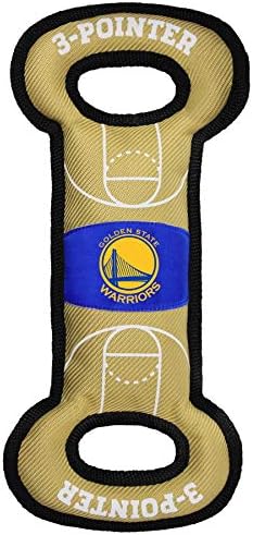 Pets First NBA Golden State Warriors Field Toy. - Tough Nylon Pet Toy with Double Trim Stitching & Inner Squeaker, one Size (GSW-3030)