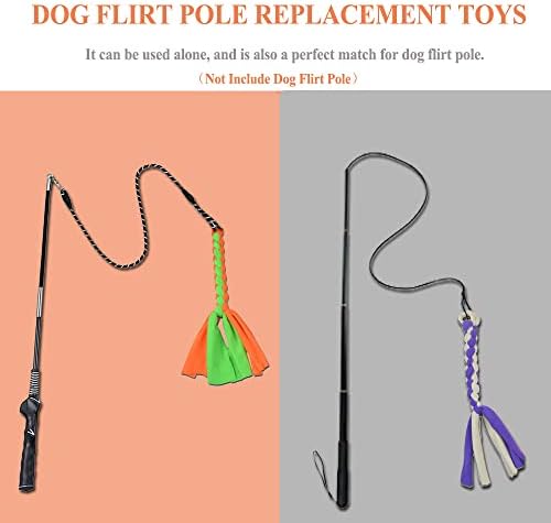 ASOCEA 3 Pack Dog Rope Toys Flirt Pole Replacement for Small Medium Dogs