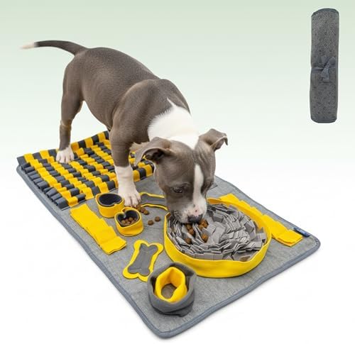 M Snuffle Mat Yellow Dog Puzzle Enrichment Slow Feeder