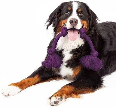 Playology Tug Rope Dog Toys for Large Breed Dogs - Mega Size, Bacon Scent