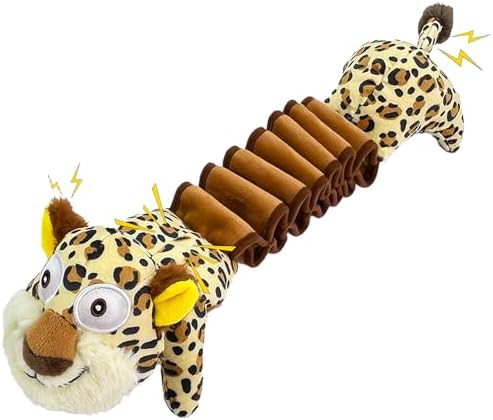 Plush Dog Toys - Squeaky Interactive Dog Toy for Large Breed with Elastic - Enriching Pet Enrichment and Puppy Toy- Tug of War Pet Toys (Leopard)…