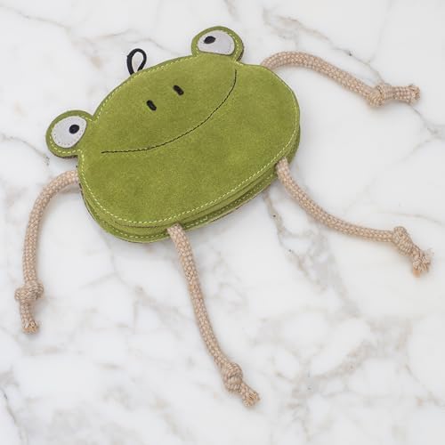 Fuzzl Eco Leather Lily Frog Natural and Tough Dog Toys - Dog Toy for Dogs and Puppy