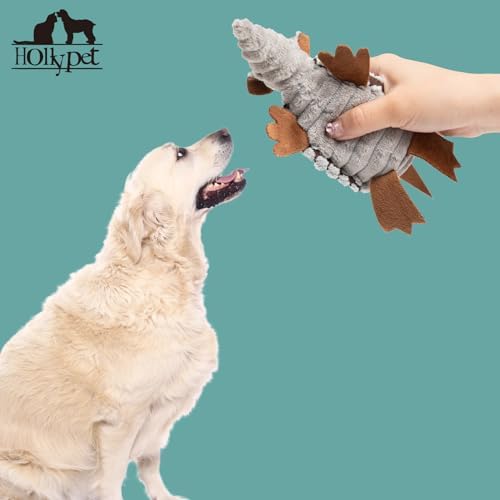 Hollypet Armadillo Squeaky Puppy Dog Toys for Small Medium Dogs, 6"