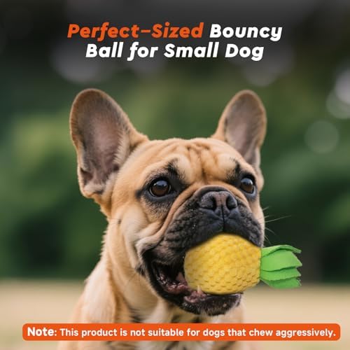 Interactive Dog Toys Ball Small, 2.1 inch Bouncing Rotating Ball, Pet Toys for Small Dogs, USB Rechargeable (Orange)