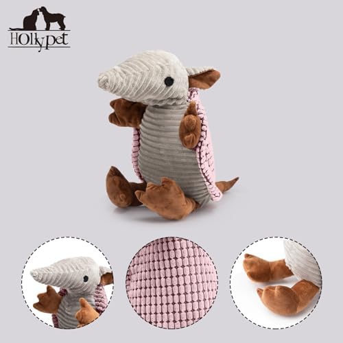Hollypet Armadillo Squeaky Dog Toys for Medium Large Dogs, 14"