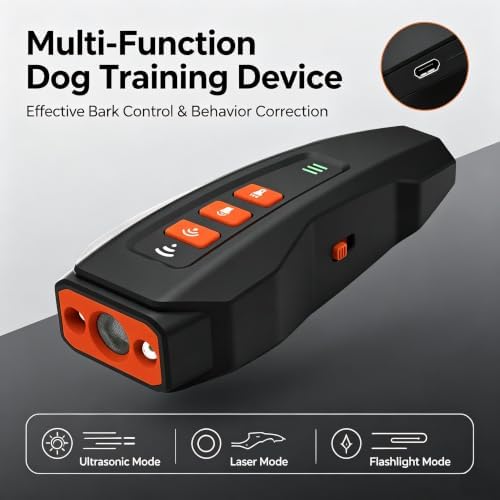 Ultrasonic Dog Bark Deterrent, No Collar Training Device 3 Modes
