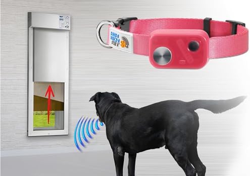 MS-5® Econ Series Automatic Pet Door Collar. Tested & Certified, Complies with Power Pet Door Performance Warranty - Value Priced Dependable Performance - Waterproof - Rugged - USA Support (Pink)