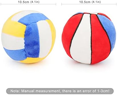 Dog Balls 2 Pack Squeaky Plush for Small Medium Dogs