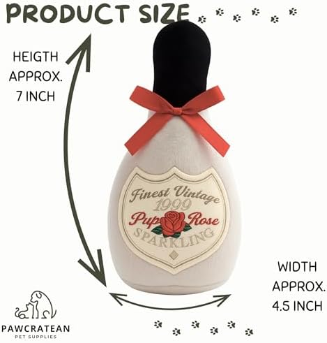 7" Squeaky Plush Toy for Puppies Small Dogs Self Etertainment Washable Soft Made [PET ONLY] (Grey Bottle)