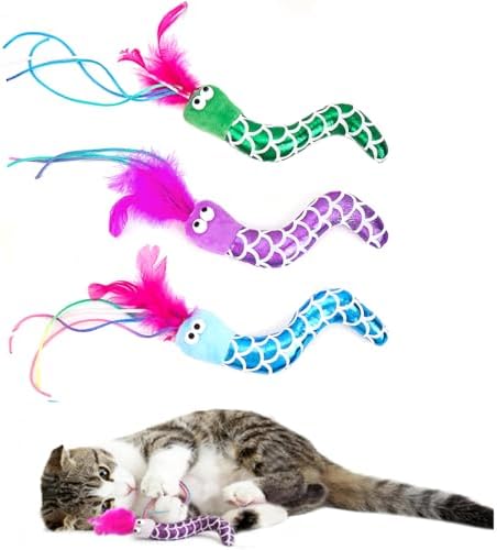 Catnip Cat Toys Fish, 3 Pack Catnip Crinkle Sound, Soft and Durable, Interactive Kitten Kicker for Indoor Cat Kitten Exercise