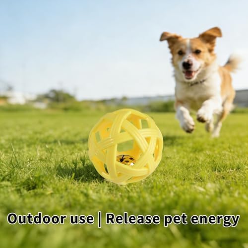 Dog Ball Toy with Bell for Small Dogs& Puppy, Small Dog Ball for Boredom Relief & Teething, TPR Chew Resistant Interactive Fetch Toy.