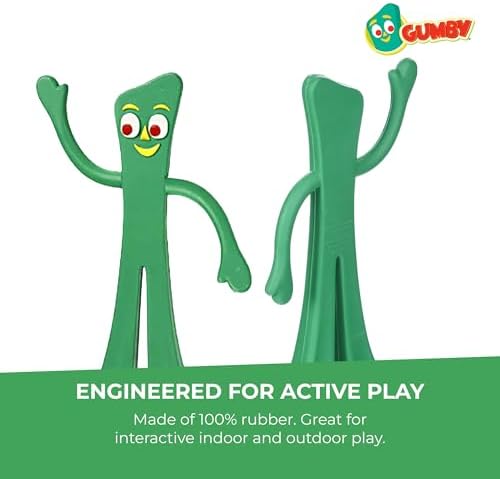 Multipet Gumby Latex Dog Toy - Squeaky Toy for All Dogs - Easy-to-Clean Dog Squeaky Toys - for Cuddling, Chewing & Playing - Cute Pet Toy (9", Green)