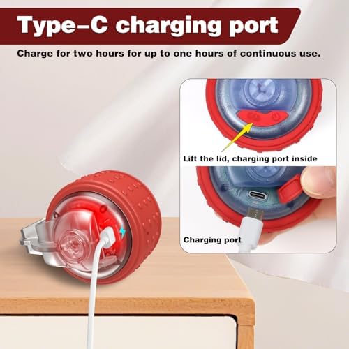 Muhhiba Interactive Dog Toys, Automatic Moving Dog Toy with Rope, Motion Activated, Rechargeable Dog Ball to Keep Them Busy