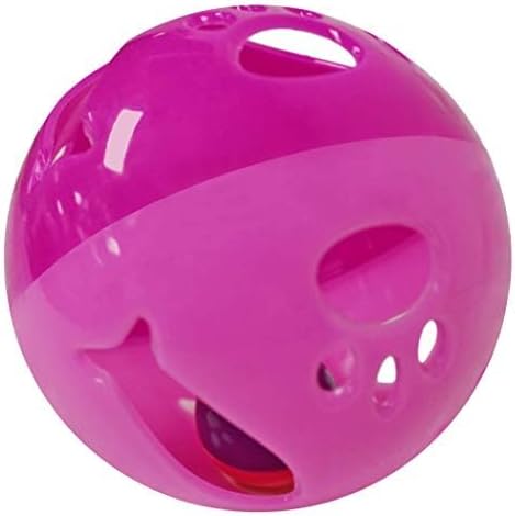 Large Cat Ball Toy with Bell – Pink (4", 1 Pack)
