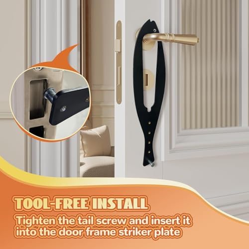 TGIOW Cat Door Latch, Cat Door Stopper Keep Open 2.5-6", 2 Pcs, Black | Keep Dogs Out of Litter Box and Food, Door Prop for Cats with 5 Adjustable Sizes, Door Plate Included, Pet Gate Alternative