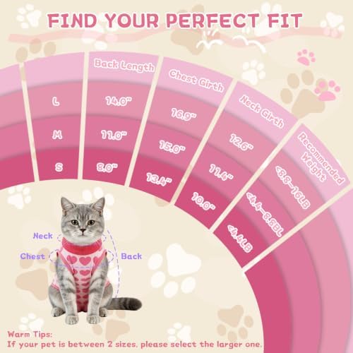 EMUST Cat Recovery Suit, Cat Surgery Recovery Suit Female for Wound Care
