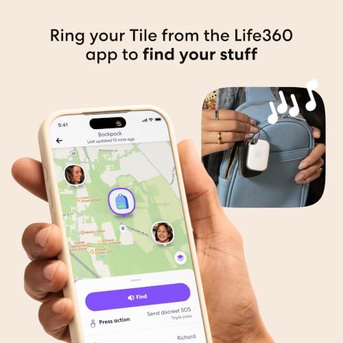 Life360 Tile Pro - Powerful Bluetooth Tracker, Key Finder and Item Locator for Keys Bags, and More. Both iOS and Android Compatible. Phone Finder. 2-Pack (Black/White)