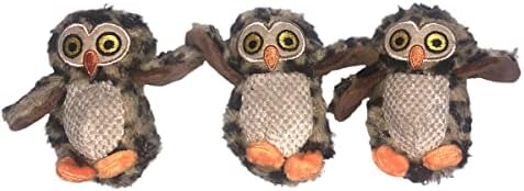 Glow Pups 3 Pack Owl Dog Toys, Toy for Small Dogs, Plush Dog Toys with Squeaker, Multipack Puppy Toys, Toy for Small Dogs (3 Pack: Replacement Animals, Owl)