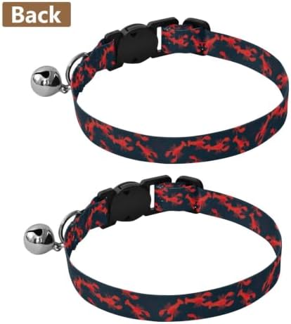 Red Lobster Small Dog Collar 2 Pack Soft Polyester Pet Collar Adjustable 10.6 to 17.1 Inches