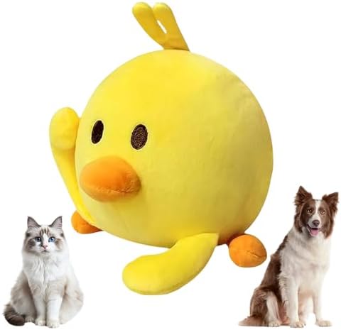 Jiexily Interactive Dog Toys, 2025 New Active Moving Pet Plush Toy, Squeaky Moving Ball Puppy Toys, Rechargeable Cartoon Plush Bounce Talking Toys to Keep Them Busy (Duck)