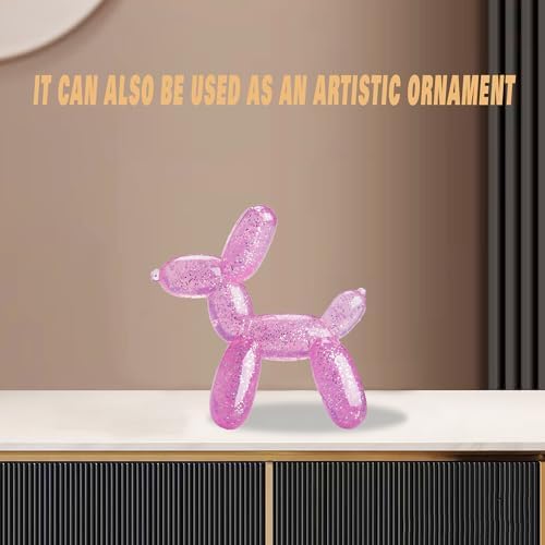 Durable Dog Chew Toy – Balloon Dog Shape, 6.14” for Medium & Large Dogs, Tough Plastic, Interactive Chew Toy for Boredom & Dental Health（Pink）