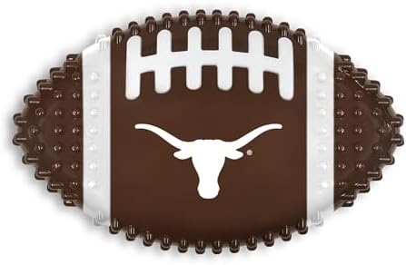 NCAA Texas Longhorns Mega-Chew Hard Nylon Bacon-flavored Dog Bone Football Chew Toy. Interactive Tasty & Fun Dog Chew Toy. Indestructible Strong Durable Tough Dog Toys for Aggressive Chewers