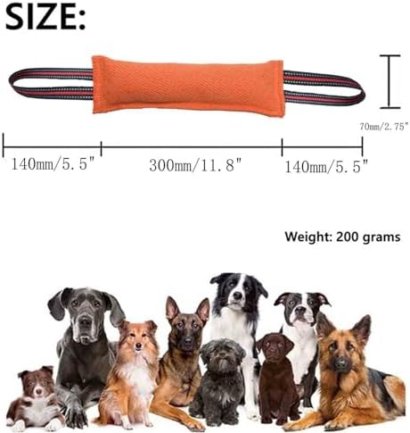 Clysoru Tug Toy for Dogs Tug of War Dog Toy with 2 Strong Red Band Handles Lasting Training Equipment Puppy to Large Dogs Interactive Toy Best for Tug of War Pull Indestructible Rope Toys (Orange)