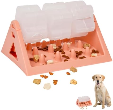 Dog Treat Dispenser, 360° Rotatable Cat Puzzle Toys Easy Cleaning Pet Slow Feeder Bowl, Interactive Toys for Dogs Cats
