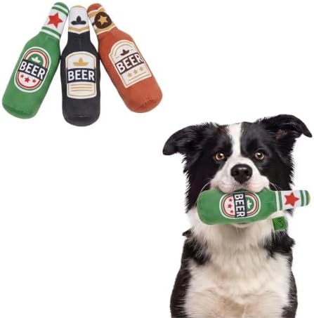 Cookies Beer Cola Whisky Orange-Juice Chips Stylish Squeaky Toys for Aggressive Chewers, Durable Squeak for Puppy Teething, Interactive Plush for Boredom and Anxiety Relief(Whisky)