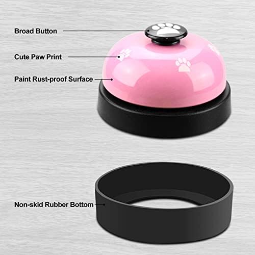 Comsmart Dog Training Bell, Set of 2 Dog Puppy Pet Potty Training Bells, Dog Cat Door Bell Tell Bell with Non-Skid Rubber Base