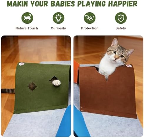 35.4" Cat Tunnels for Indoor Cats, Multi-Entrance Cat Toys, Multicolor