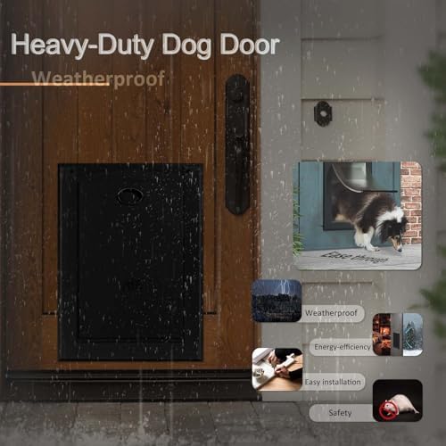 [Classicmacher] Aluminum Heavy Duty X-Large Dog Door Up to 200lbs Black