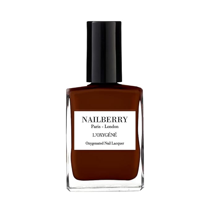 Nailberry L'Oxygéné Oxygenated Nail Lacquer | Grateful | Deep Burgundy Opaque Nail Polish | UV Protected Long-Wear Nail Polish | 12-Free | Vegan | Certified Halal | Cruelty & Gluten Free | 15 ml