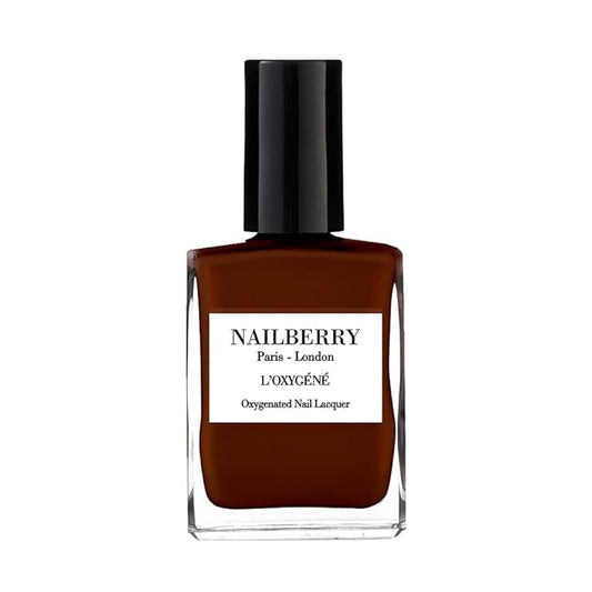 Nailberry L'Oxygéné Oxygenated Nail Lacquer | Grateful | Deep Burgundy Opaque Nail Polish | UV Protected Long-Wear Nail Polish | 12-Free | Vegan | Certified Halal | Cruelty & Gluten Free | 15 ml
