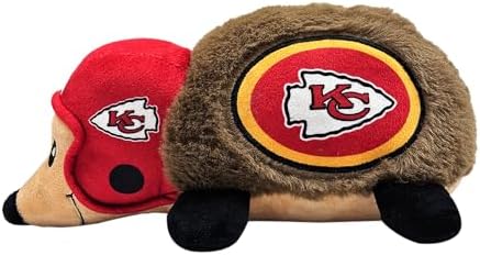NFL Kansas City Chiefs Plush Hedgehog Toy for Dogs & Cats, Cool Soft Pet Toy for Fun and Interactive Play, Dog Chew Toy with Squeaker, Licensed Hot Pet Toy