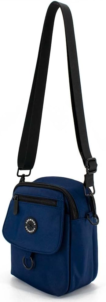Dog Walking Bag Crossbody Waterproof & Lightweight Treat Pouch for Pet Training, Puppy Treat Tote, Dog Mom Purse (Navy Blue 1.0)