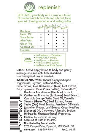 Eniva Premium Moisturizing Cream Body and Face Moisturizer for Dry Skin Replenish Natural Hydrating Lotion | Non-Greasy | Light Fragrance | (6 oz)