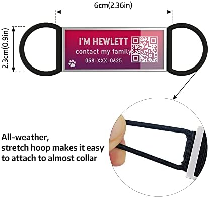QR Code Dog Tag, Silent Slide-On Pet ID Name Tag for Dogs, Cats & Horses – Custom Personalized Noiseless Tag with Jingle-Free Fit & Online Profile Display