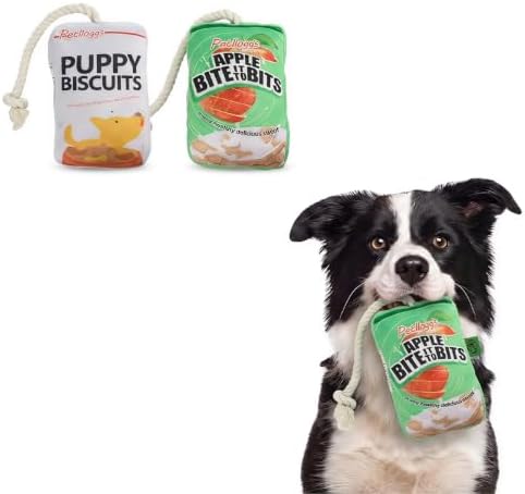 2 Pack Fun Interactive Dog Toys with Squeaker Chew & Squeak Toy Cookies Bag Best Squeaky for Aggressive Chewers (Cookies-1)