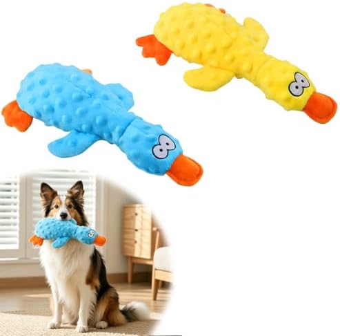Indestructible Dog Toy for Aggressive Chewers, Teething Toys, Yellow＆Blue