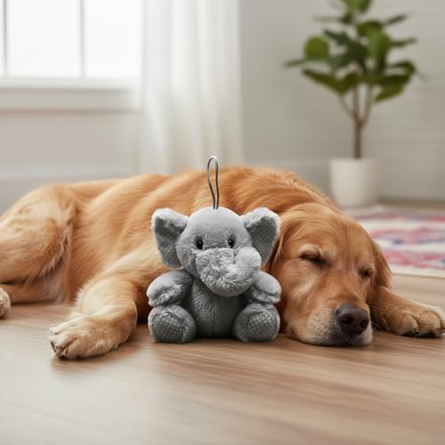 Vaulted Skulls & Co Elephant Squeaky Dog Toy | Plush Stuffed Elephants Chew Toys | Realistic Animal Dogs Toys (2)