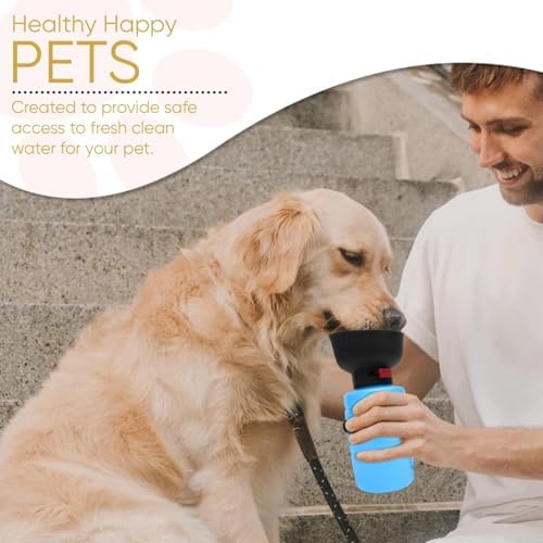 Portable Dog Water Bottle Dispenser, 21OZ / 600ML Large Dog Travel Water Bottle Squeeze Pet for Walking On The Go, Dog Hiking Accessories for Outdoor Walking, Hiking, Travel