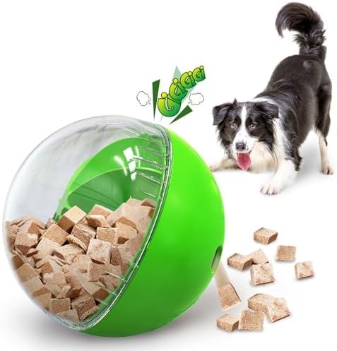 Dog Treat Dispensing Ball Toy - Large Adjustable Food Dispenser