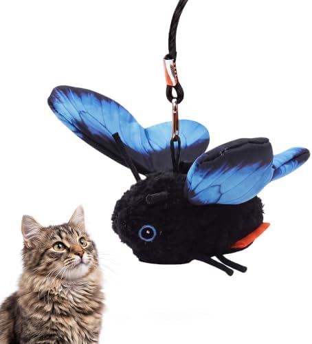 Fluttering Butterfly Cat Toy, 2027 New Cat Toys for Indoor Cats (Blue)