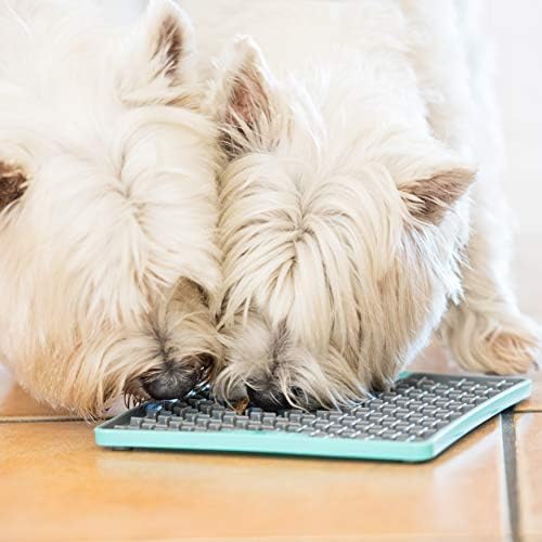 LickiMat Tuff Buddy Slow Feeder Lick Mat for Dogs, Turquoise, Boredom Aid